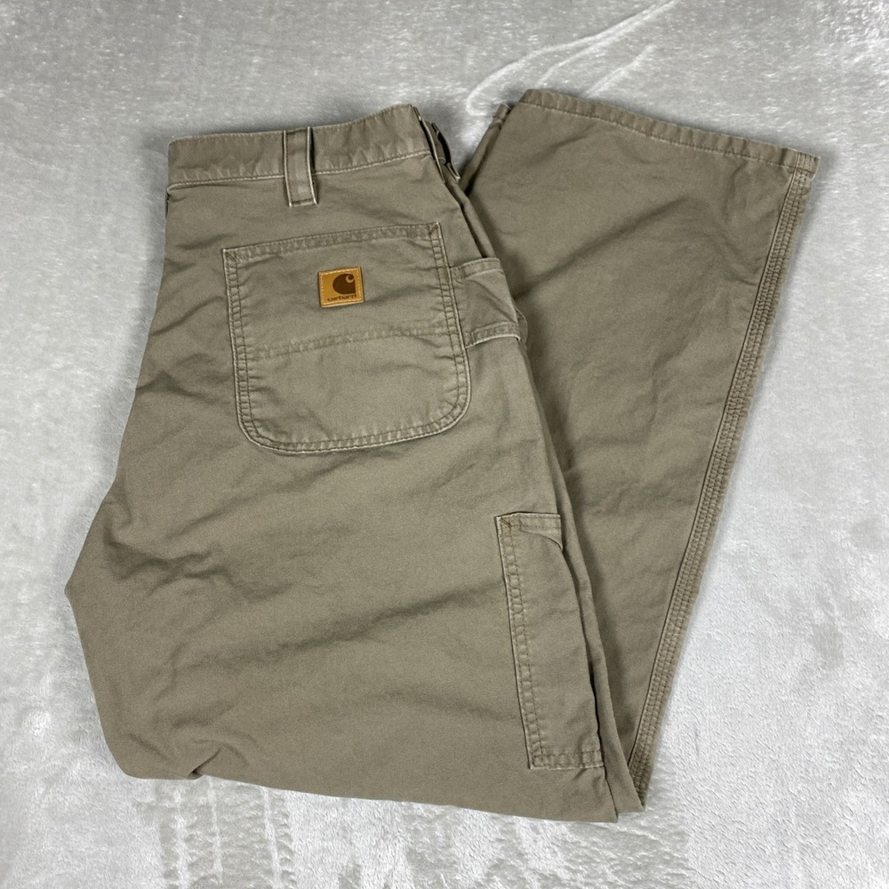 Carhartt Men's 36x30 Canvas Dungaree Carpenter Pants Loose Original B151 TAN